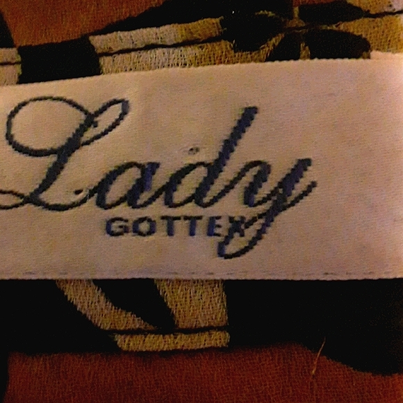 LADY GOTTEX BLACK, ORANGE AND WHITE DRESS TOP - Picture 6 of 8